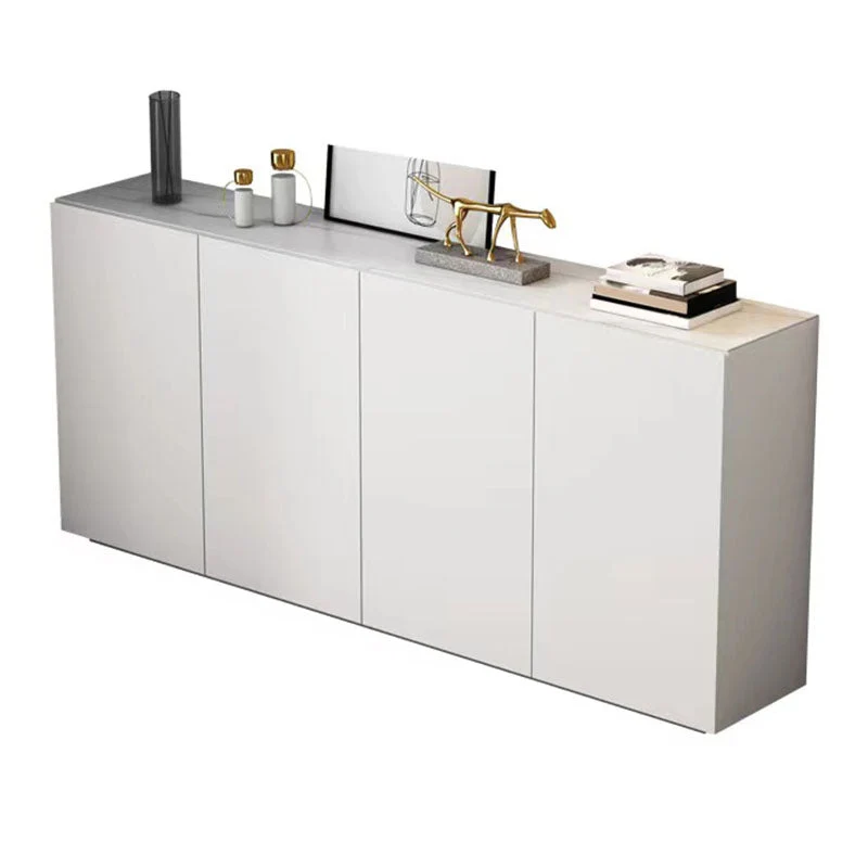 Credenza bianca stile contemporaneo con supporto per buffet alto 34,6 pollici Clearhalo