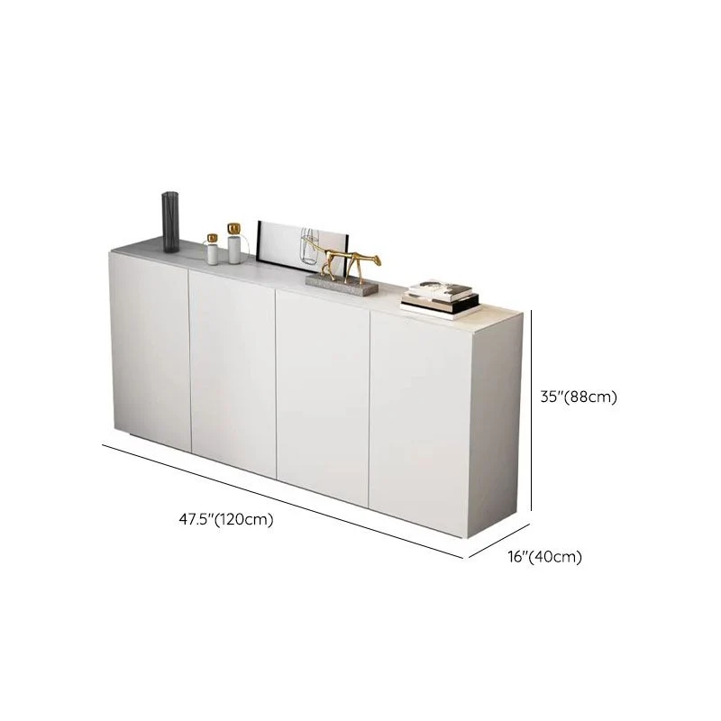 Credenza bianca stile contemporaneo con supporto per buffet alto 34,6 pollici Clearhalo