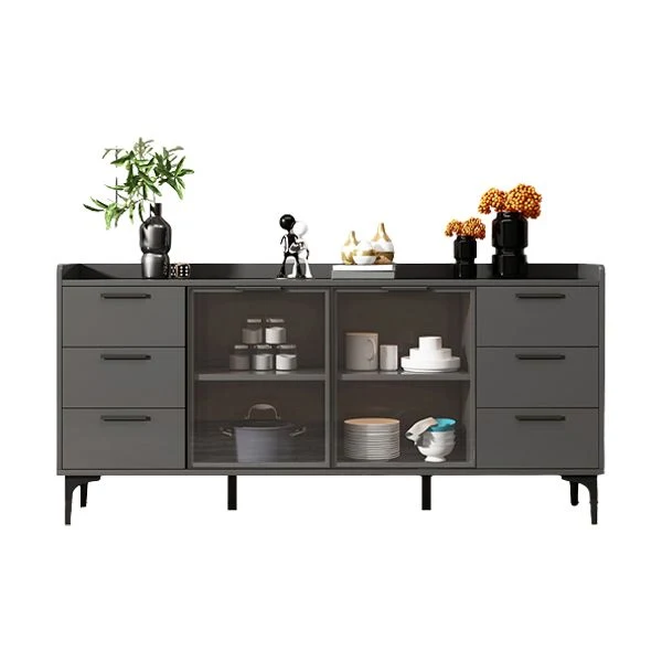 Credenza buffet con ante vetro stile moderno, credenza legno ingegnerizzato Clearhalo