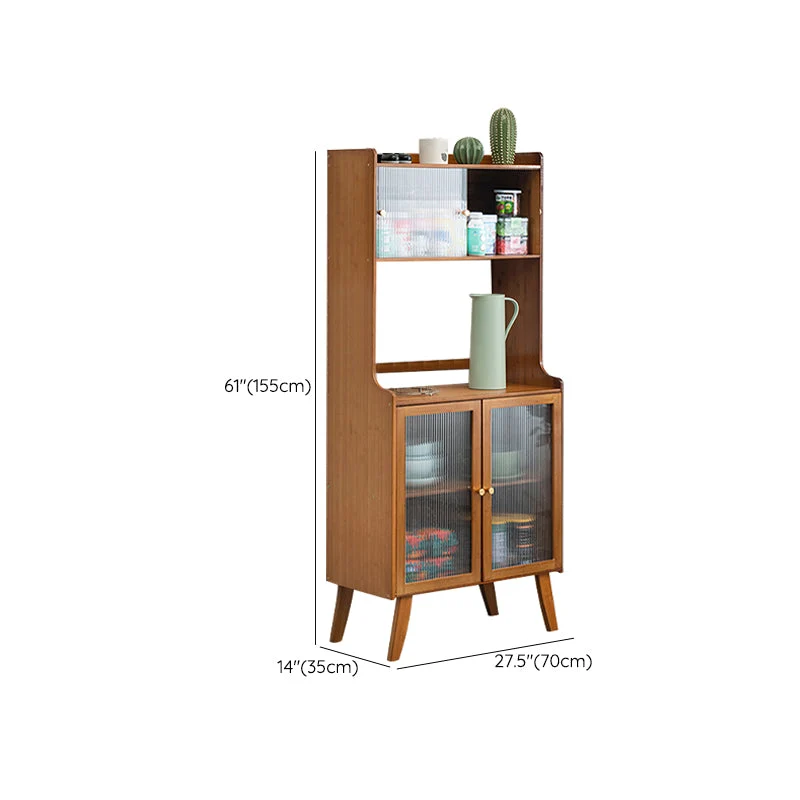Credenza buffet legno ingegnerizzato marrone con contenitore aperto stile moderno Clearhalo