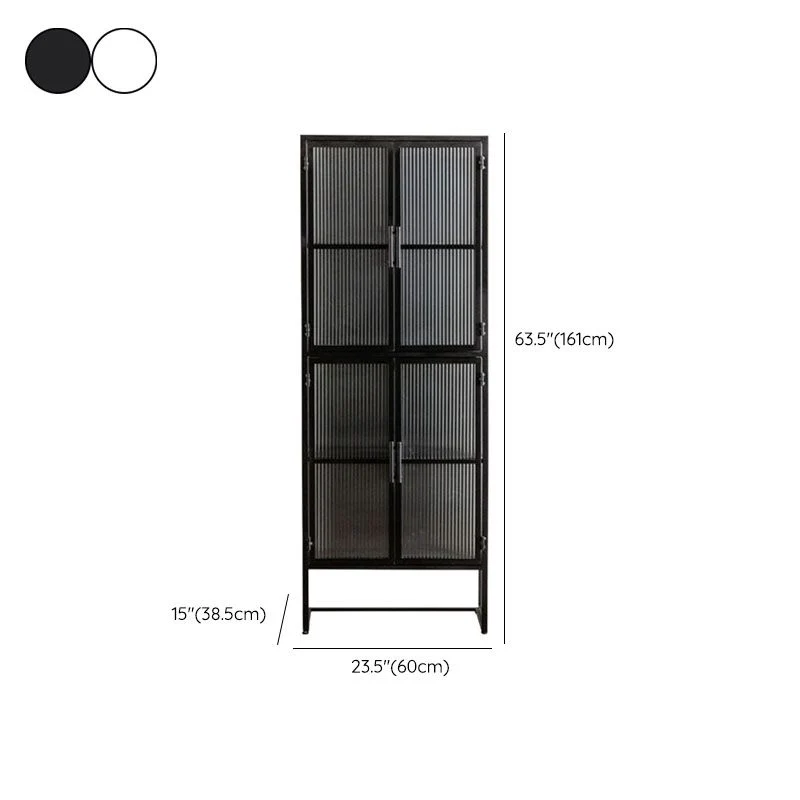 Credenza buffet metallo con ante vetro stile moderno per la casa Clearhalo