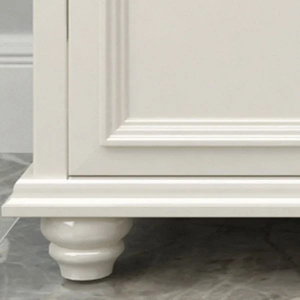 Credenza buffet moderna bianca legno massello con cassetti e ante Clearhalo