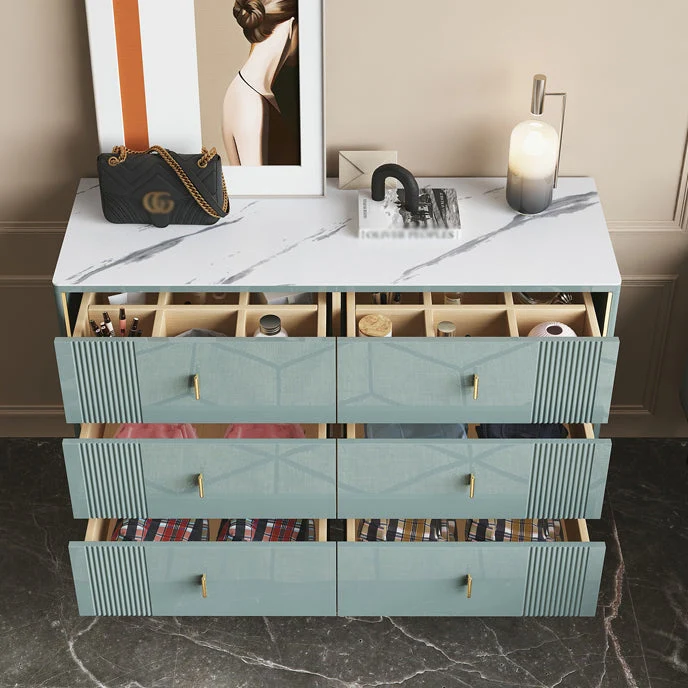 Credenza buffet pietra stile moderno da 15,7 "D per sala da pranzo con cassetto Clearhalo
