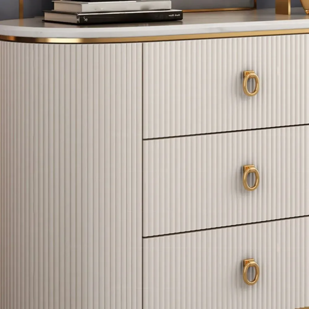 Credenza buffet stile glam con cassetti e contenitori derivati del legno per sala da pranzo Clearhalo
