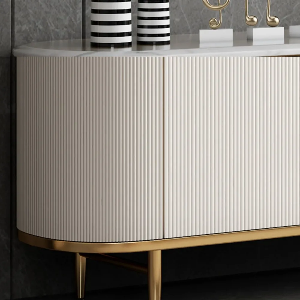 Credenza buffet stile glam con cassetti e contenitori derivati del legno per sala da pranzo Clearhalo