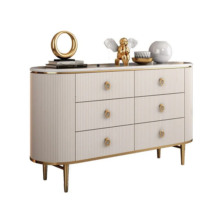 Credenza buffet stile glam con cassetti e contenitori derivati del legno per sala da pranzo Clearhalo