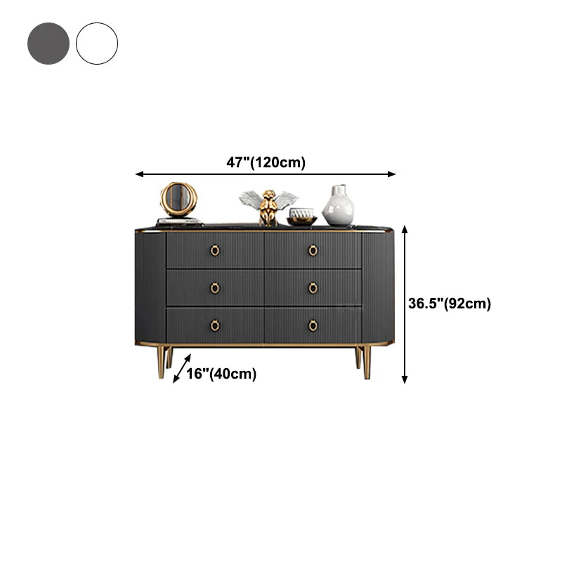 Credenza buffet stile glam con cassetti e contenitori derivati del legno per sala da pranzo Clearhalo