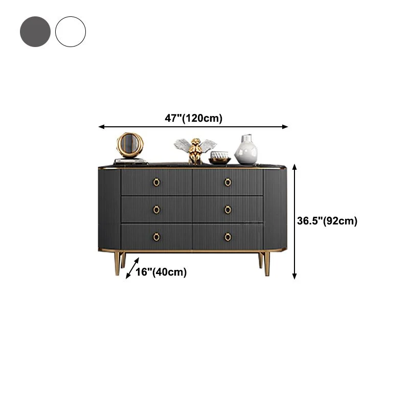 Credenza buffet stile glam con cassetti e contenitori derivati del legno per sala da pranzo Clearhalo