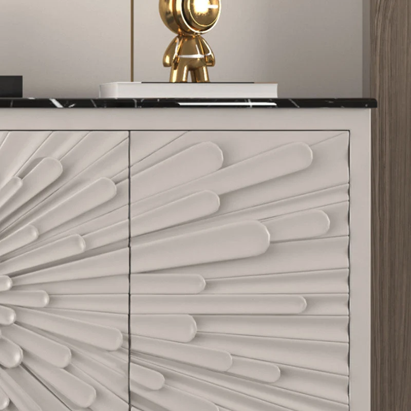 Credenza buffet stile glam con gambe acciaio inox e contenitore Clearhalo