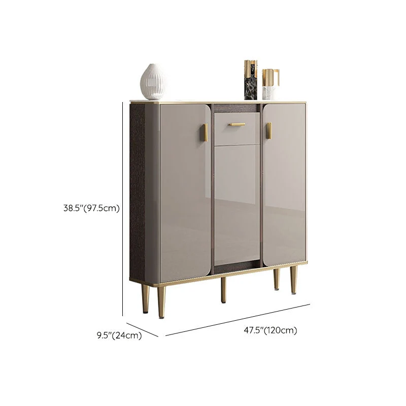 Credenza buffet stile glamour da cucina, colore grigio, con cassetto e contenitore Clearhalo