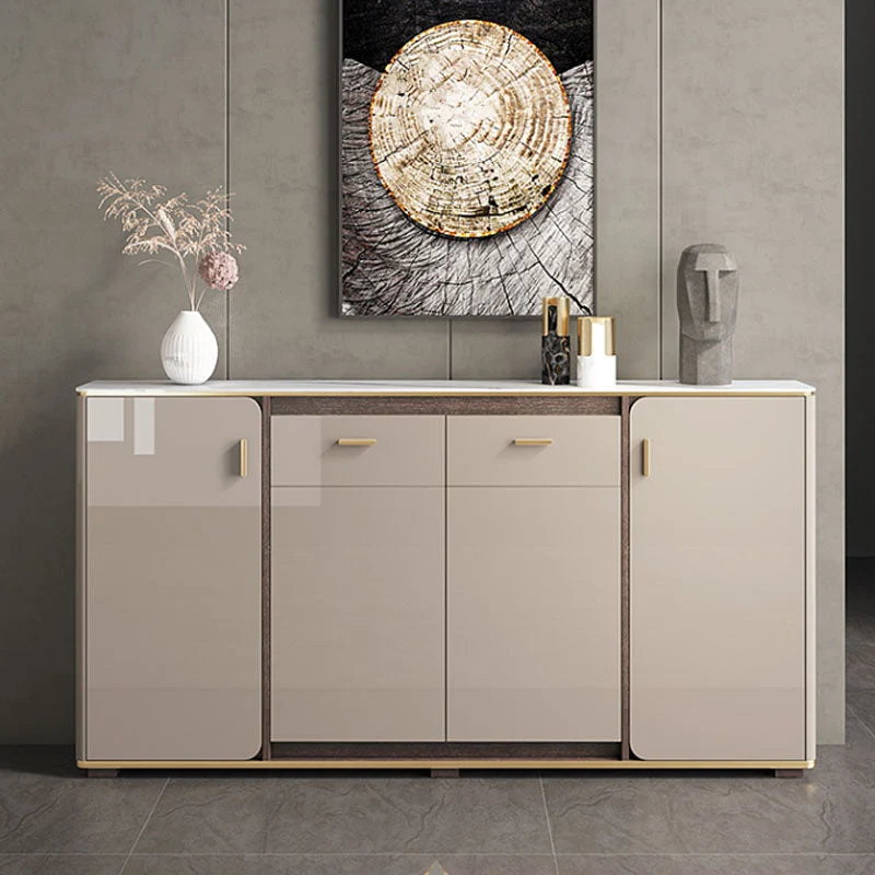 Credenza buffet stile glamour da cucina, colore grigio, con cassetto e contenitore Clearhalo