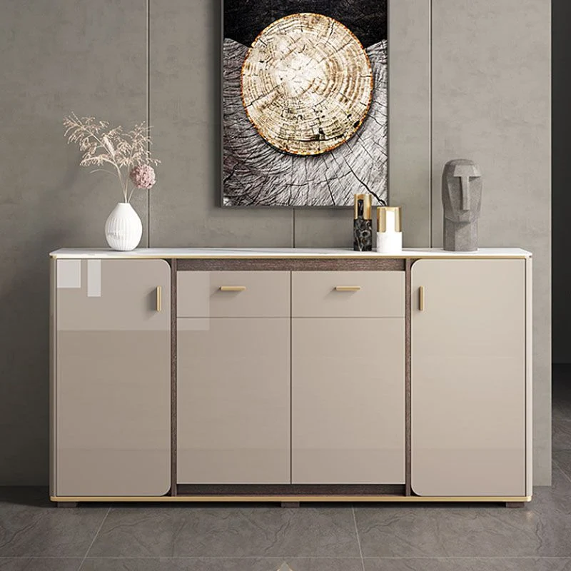 Credenza buffet stile glamour da cucina, colore grigio, con cassetto e contenitore Clearhalo