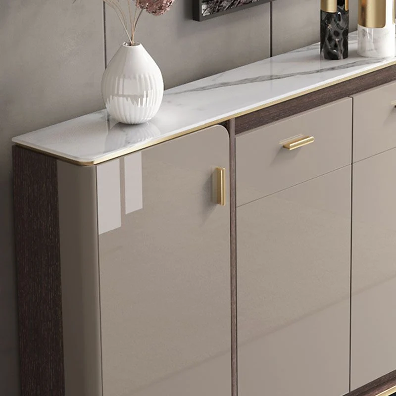 Credenza buffet stile glamour da cucina, colore grigio, con cassetto e contenitore Clearhalo