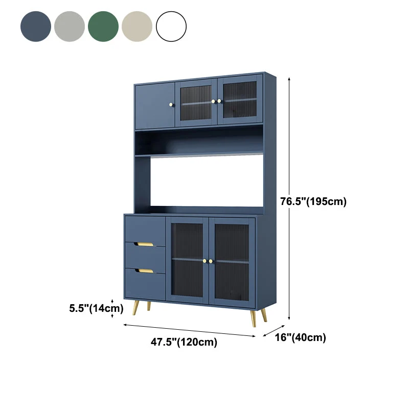 Credenza 3 cassetti, stile glamour, altezza 78 pollici, per soggiorno Clearhalo
