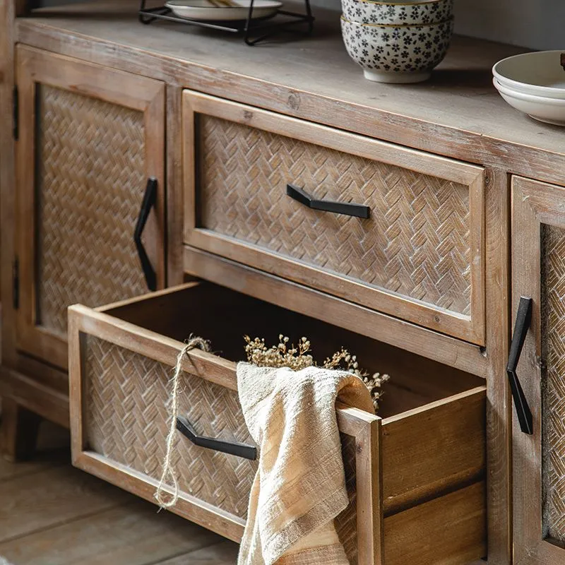 Credenza con contenitore aperto tradizionale legno per sala da pranzo Clearhalo