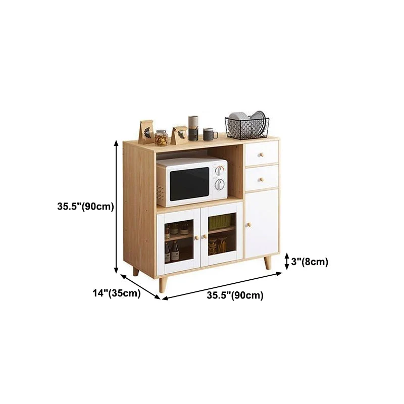 Credenza con mobile contenitore rettangolare Credenza da cucina moderna legno Clearhalo