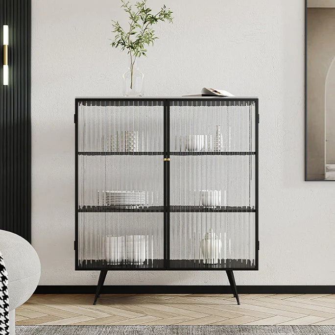 Credenza con piano pietra sinterizzata Glam Style 2 ante per soggiorno Clearhalo