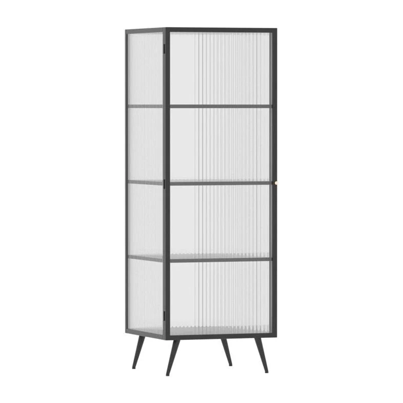 Credenza con porta vetro stile moderno da 53 pollici, credenza alta Clearhalo