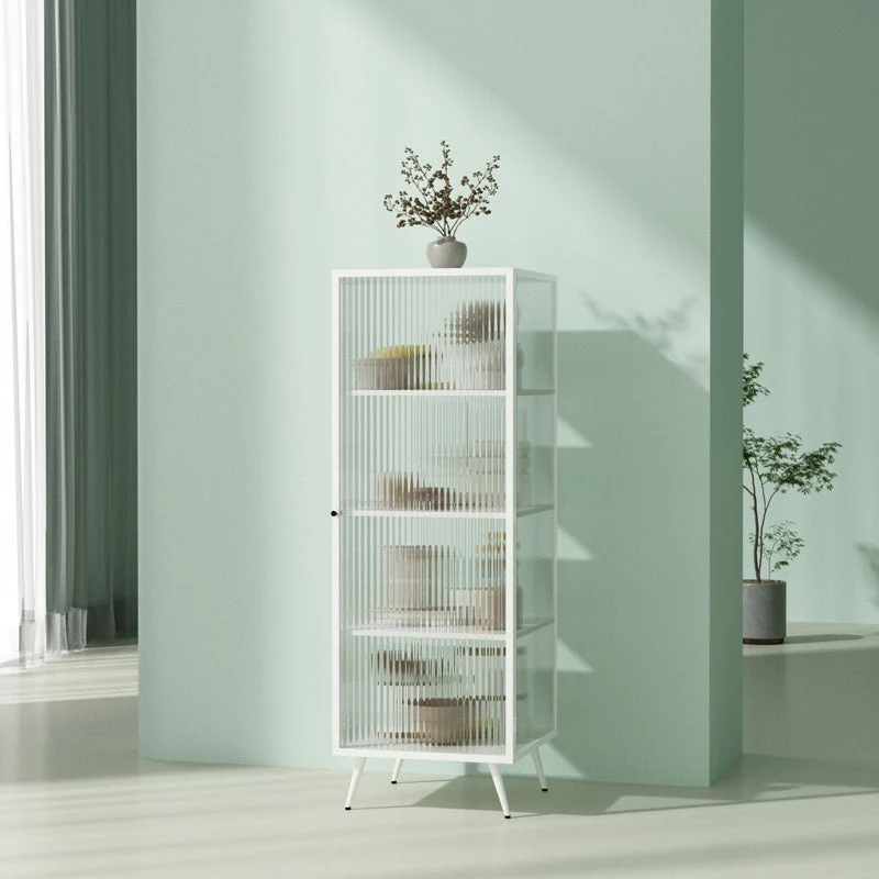 Credenza con porta vetro stile moderno da 53 pollici, credenza alta Clearhalo