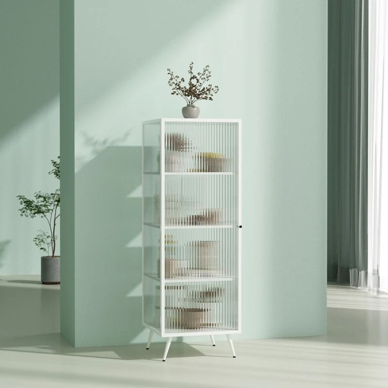 Credenza con porta vetro stile moderno da 53 pollici, credenza alta Clearhalo
