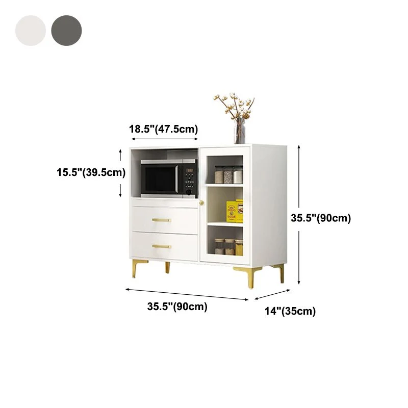 Credenza con ripiani regolabili, supporto per buffet Glam legno ingegnerizzato con ante vetro Clearhalo