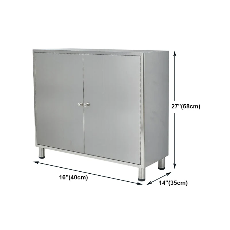 Credenza da cucina acciaio inossidabile Mobile server moderno con contenitore Clearhalo