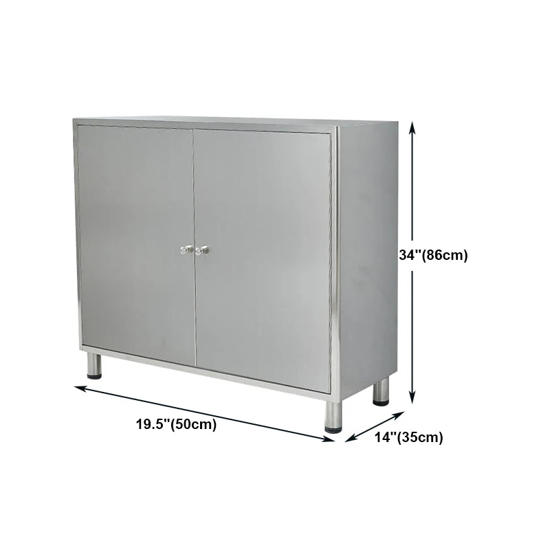 Credenza da cucina acciaio inossidabile Mobile server moderno con contenitore Clearhalo
