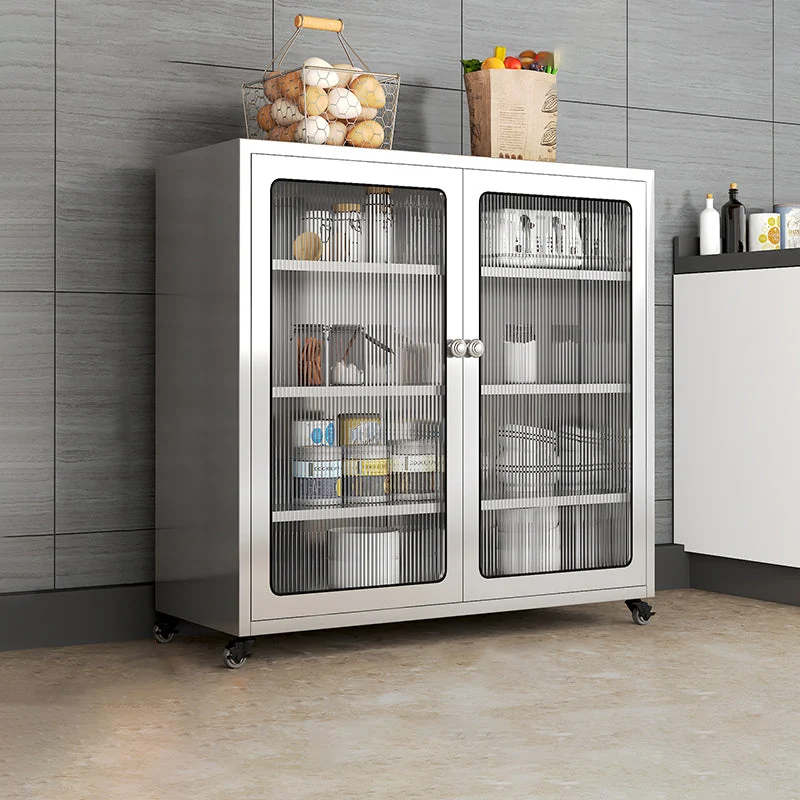 Credenza da cucina acciaio Mobile server moderno con spazio per riporre gli oggetti per la casa Clearhalo