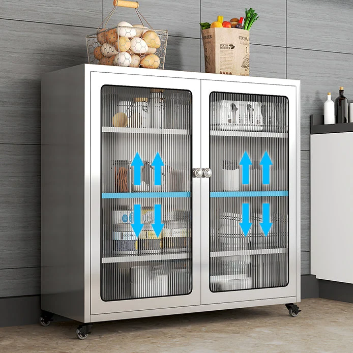 Credenza da cucina acciaio Mobile server moderno con spazio per riporre gli oggetti per la casa Clearhalo