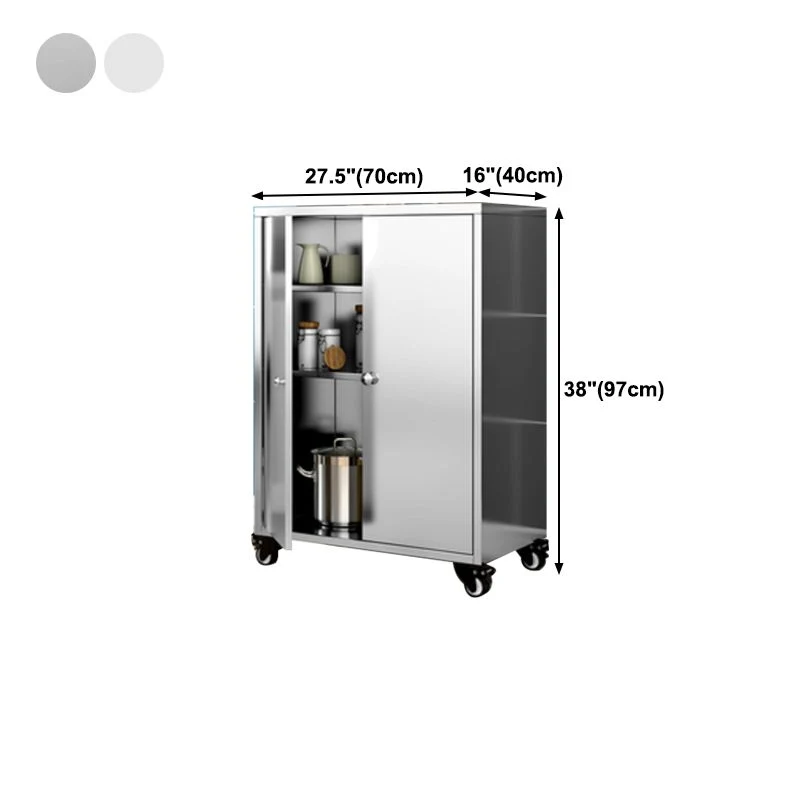 Credenza da cucina acciaio Mobile server moderno buffet con porta Clearhalo