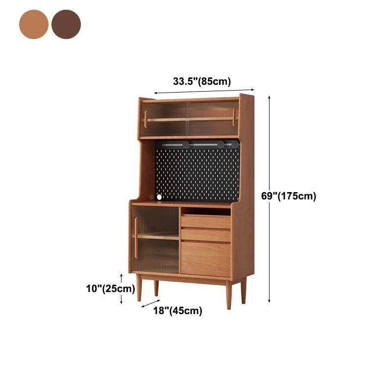 Credenza da cucina semplice legno con 3 cassetti e ante per sala da pranzo Clearhalo