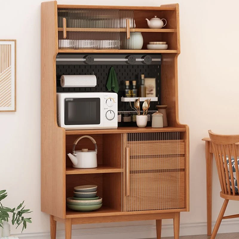 Credenza da cucina semplice legno con 3 cassetti e ante per sala da pranzo Clearhalo