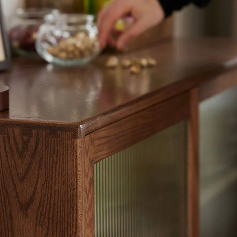 Credenza Espresso stile moderno legno massello con anta scorrevole Clearhalo