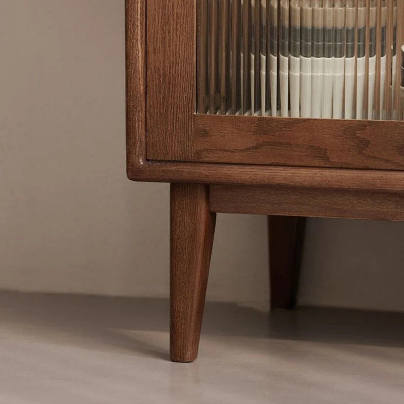 Credenza Espresso stile moderno legno massello con anta scorrevole Clearhalo