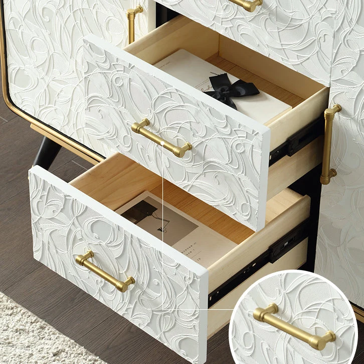 Credenza Glam betulla con scaffali regolabili, credenza con cassetto per soggiorno Clearhalo