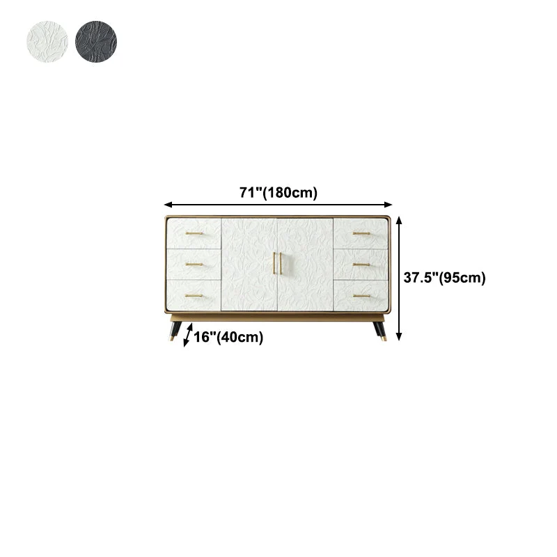 Credenza Glam betulla con scaffali regolabili, credenza con cassetto per soggiorno Clearhalo