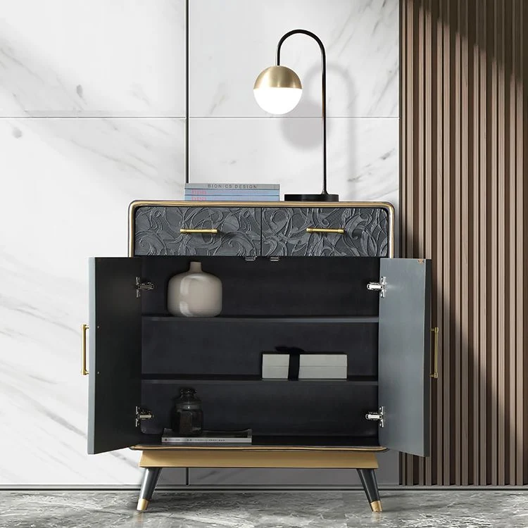 Credenza Glam betulla con scaffali regolabili, credenza con cassetto per soggiorno Clearhalo