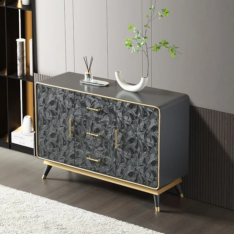 Credenza Glam betulla con scaffali regolabili, credenza con cassetto per soggiorno Clearhalo