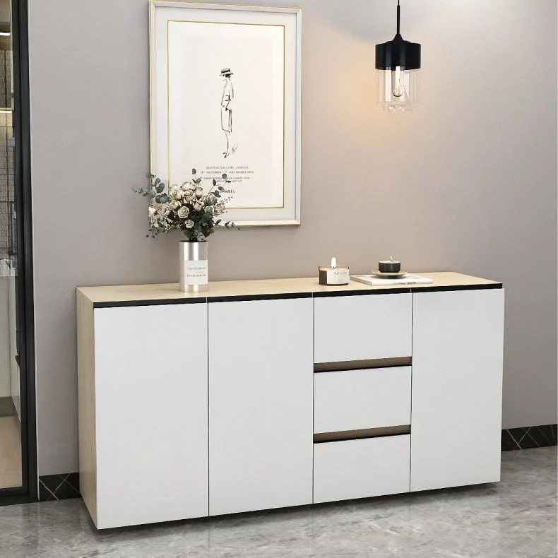 Credenza Glam 3 cassetti Credenza da pranzo derivati del legno per soggiorno Clearhalo