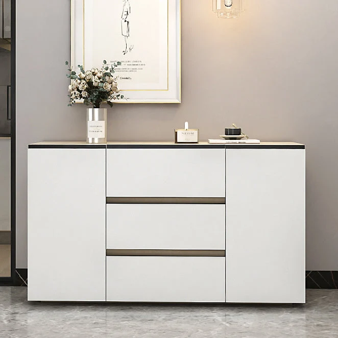 Credenza Glam 3 cassetti Credenza da pranzo derivati del legno per soggiorno Clearhalo