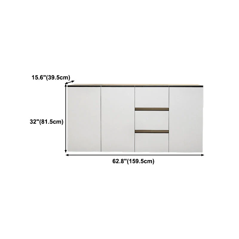 Credenza Glam 3 cassetti Credenza da pranzo derivati del legno per soggiorno Clearhalo