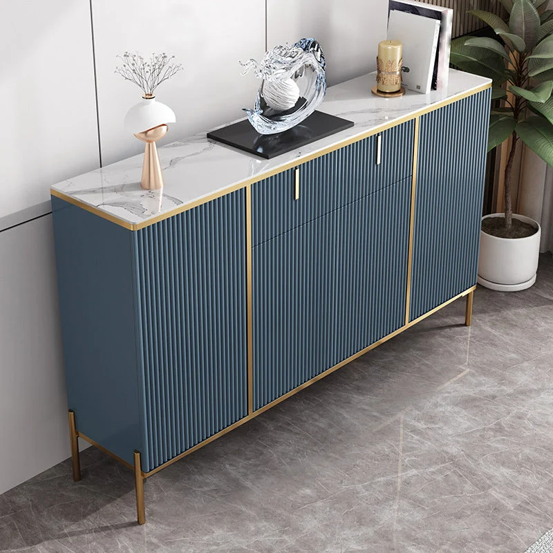 Credenza Glam Style Piano Pietra Sinterizzata con Anta Credenza da Pranzo Clearhalo