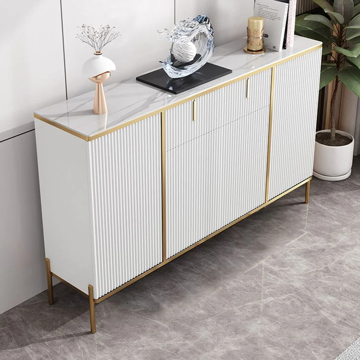 Credenza Glam Style Piano Pietra Sinterizzata con Anta Credenza da Pranzo Clearhalo
