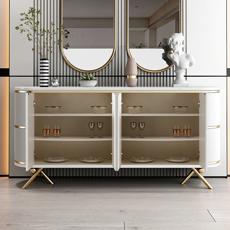 Credenza legno ingegnerizzato con supporto per buffet stile moderno, alta 33,5 pollici Clearhalo