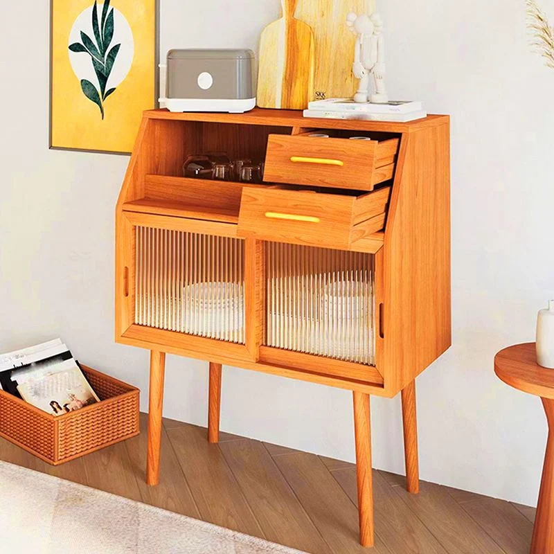 Credenza legno massello con 2 cassetti stile moderno per sala da pranzo Clearhalo