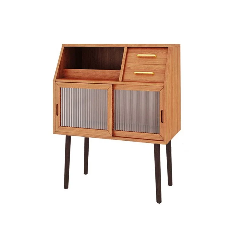 Credenza legno massello con 2 cassetti stile moderno per sala da pranzo Clearhalo