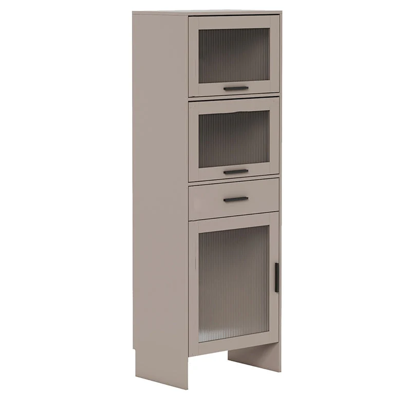 Credenza MDF stile moderno con anta vetro con 1 cassetto e 3 ante Clearhalo