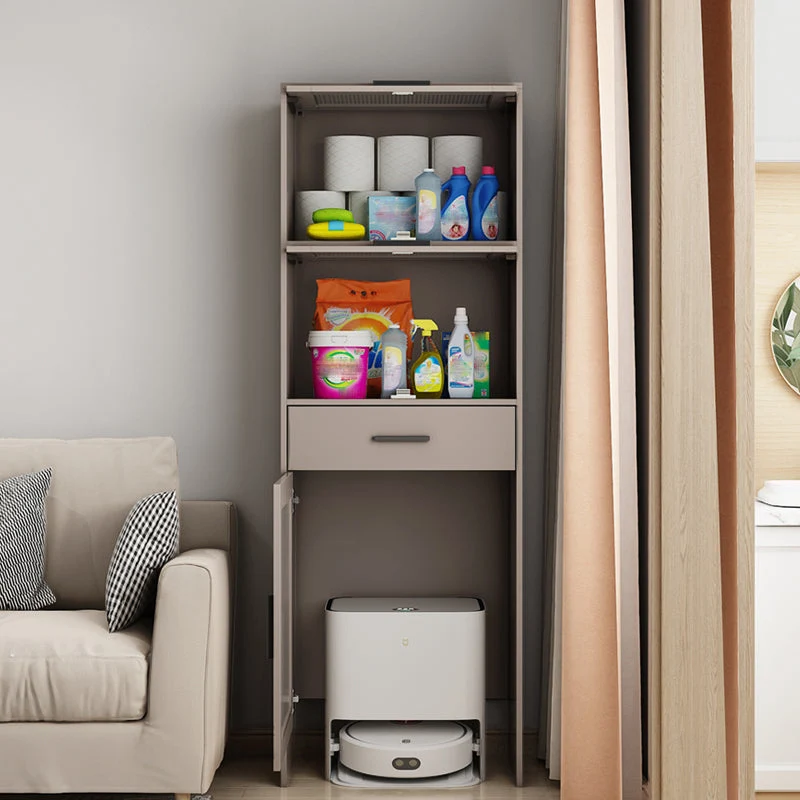 Credenza MDF stile moderno con anta vetro con 1 cassetto e 3 ante Clearhalo