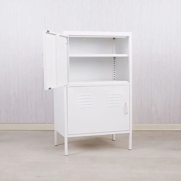 Credenza moderna acciaio con porta e contenitore per sala da pranzo Clearhalo