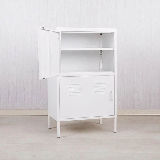 Credenza moderna acciaio con porta e contenitore per sala da pranzo Clearhalo